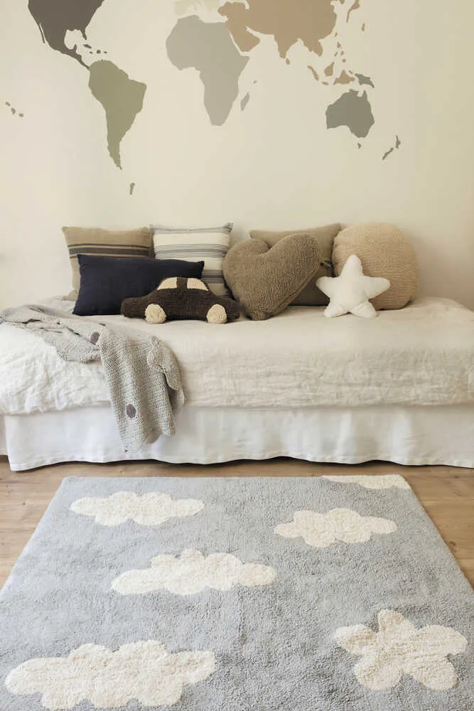 Lorena Canals Washable Rug Clouds Grey