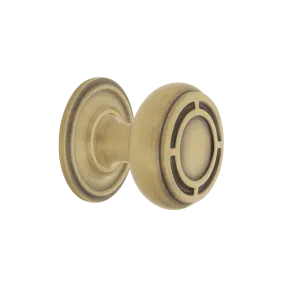 Mission Brass 1 3/8" Cabinet Knob with Classic Rose in Antique Brass