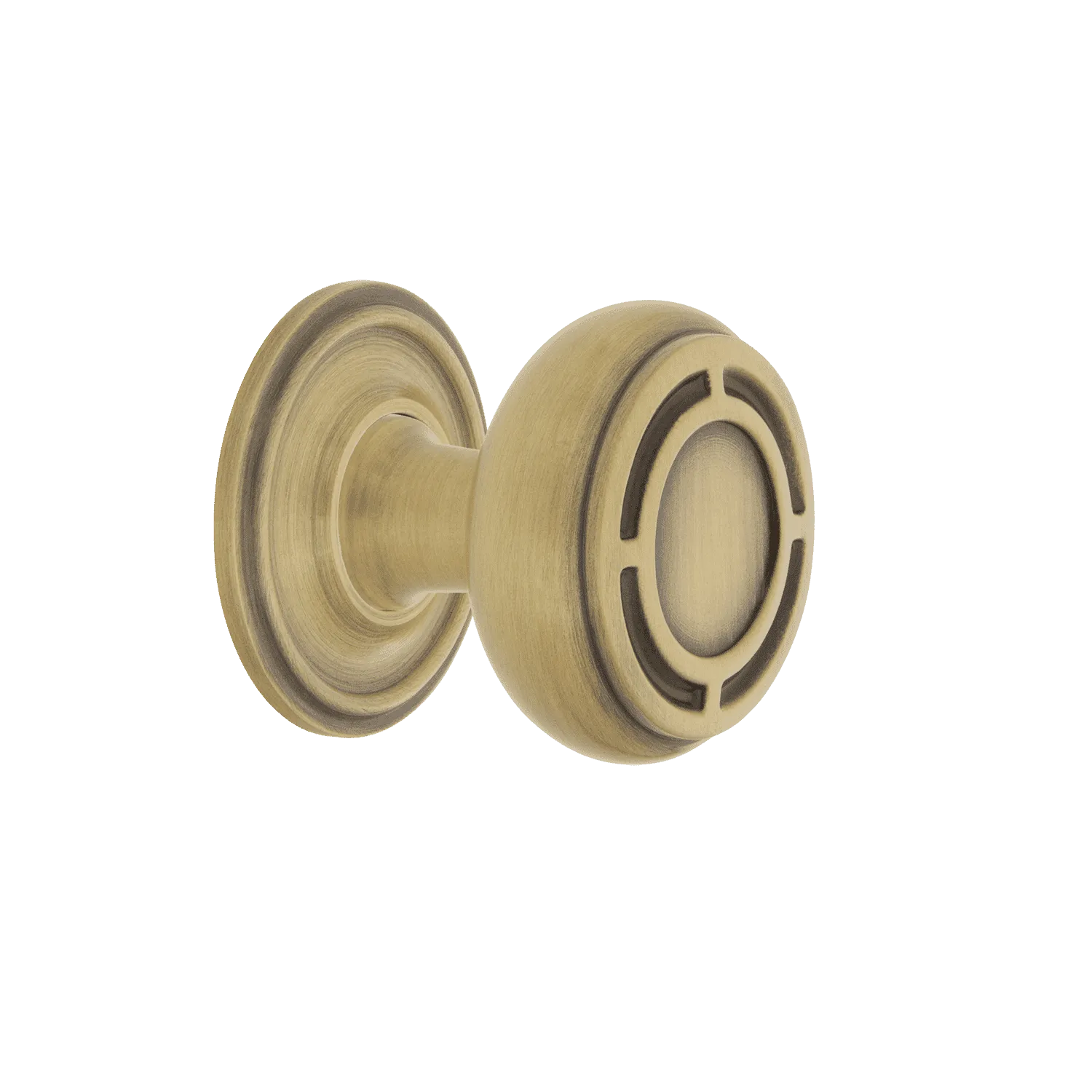 Mission Brass 1 3/8" Cabinet Knob with Classic Rose in Antique Brass