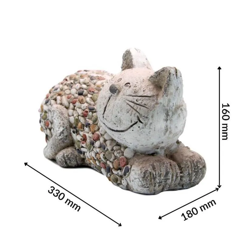 Mosaic Polystone Laying Cat Ornament