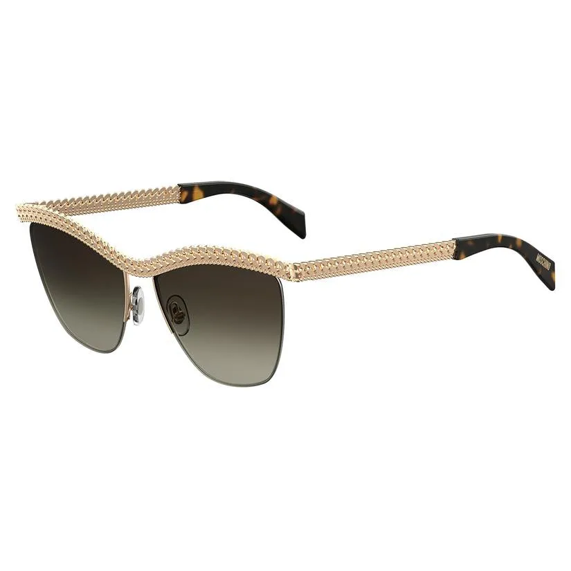 Moschino Cat Eye Women's Sunglasses, Gold Havana/Brown Gradient