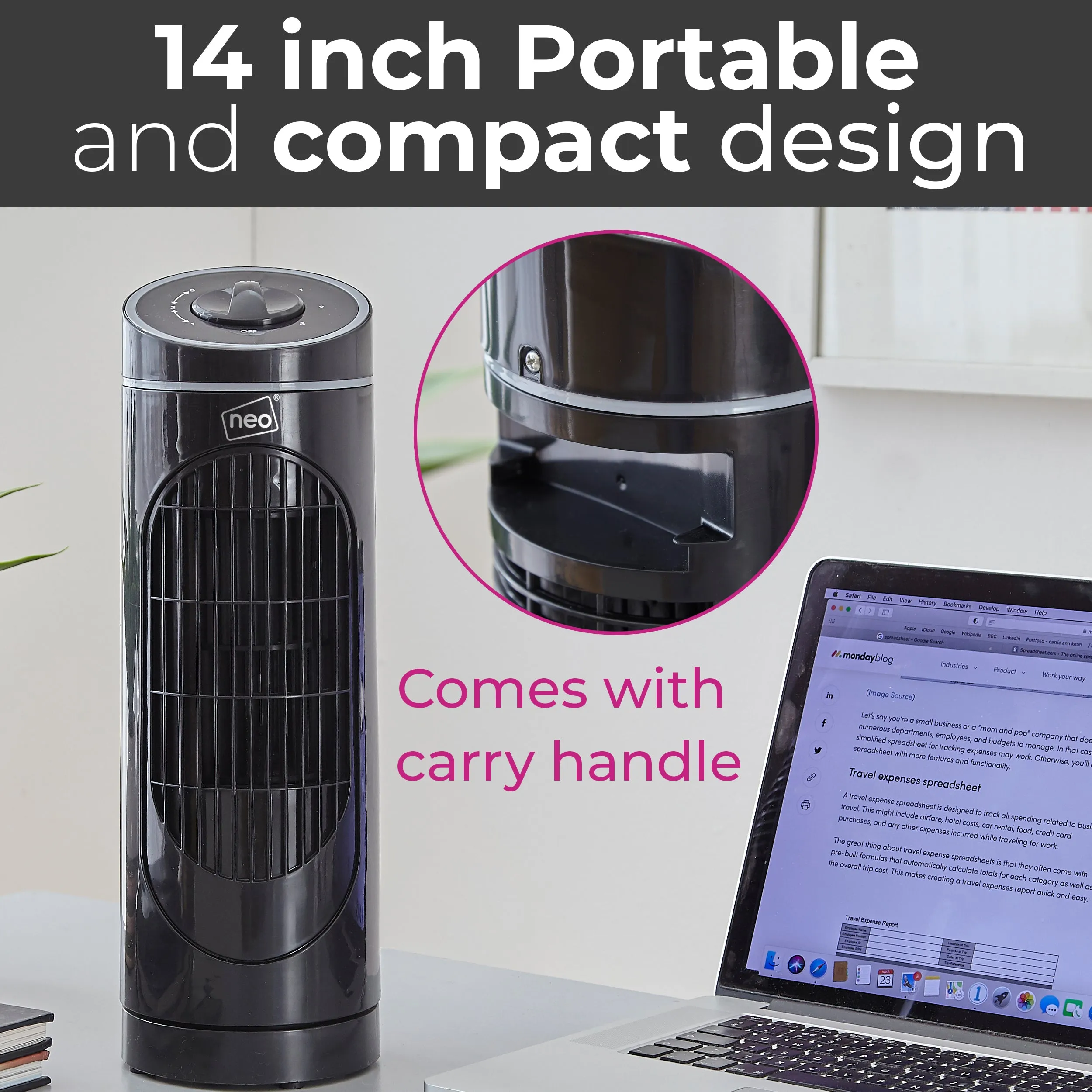 Neo 14” 6 Speed Electric Desk Tower Fan