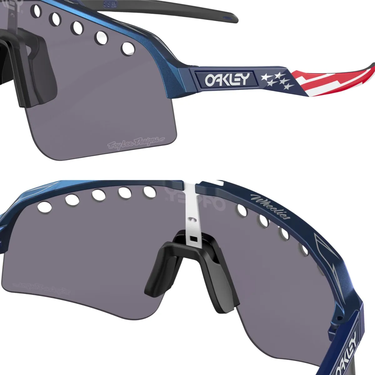 Oakley Sutro Lite Sweep Prizm Grey Lenses/Troy Lee Designs Blue Colorshift Frame