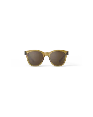 Oversized Golden Green Trapeze Sunglasses