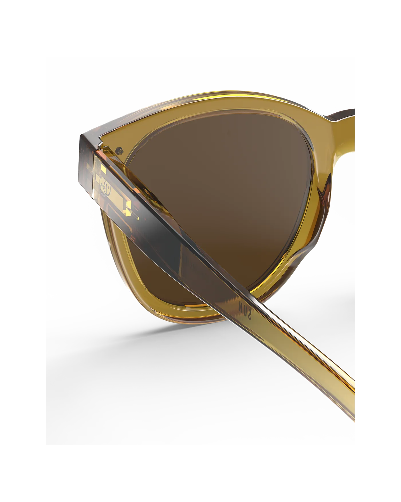 Oversized Golden Green Trapeze Sunglasses