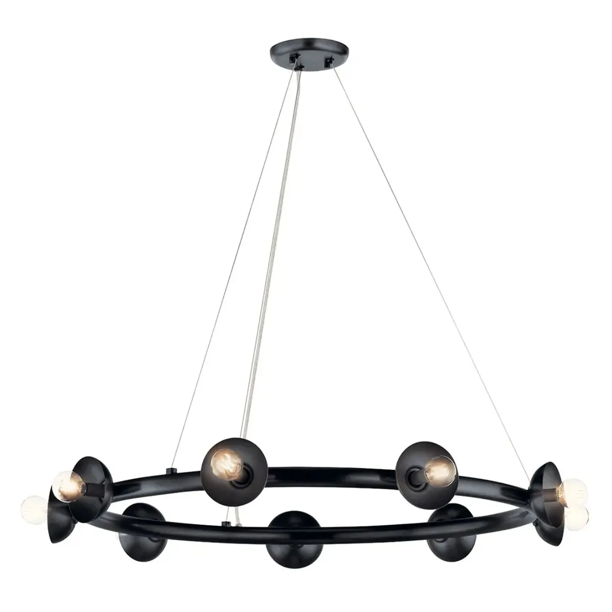 Palta 35" 9-Light Chandelier, Black Finish