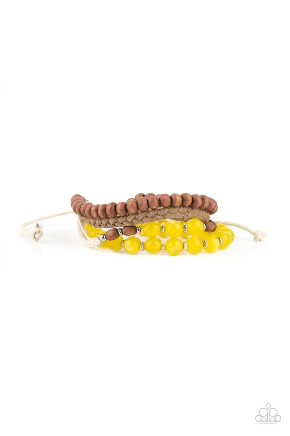 Paparazzi Down HOMESPUN Bracelet Yellow