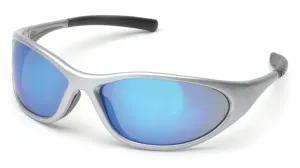 Pyramex SS3365E Zone II Silver Safety Glasses W/ Ice Blue Mirror Lens (12 each)