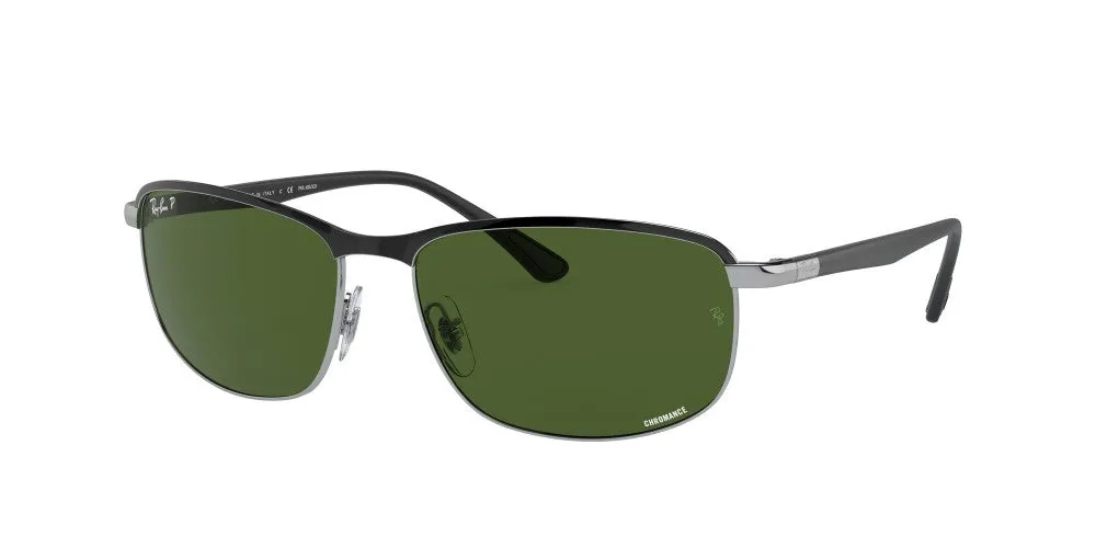 Ray-Ban RB3671CH Chromance Polarized Sunglasses - Silver/Polar Dark Green