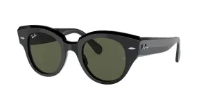 Ray-Ban Roundabout Non-Polarized Sunglasses - Black/Green