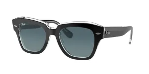 Ray-Ban State Street Non-Polarized Sunglasses - Black on Transparent/Blue Gradient