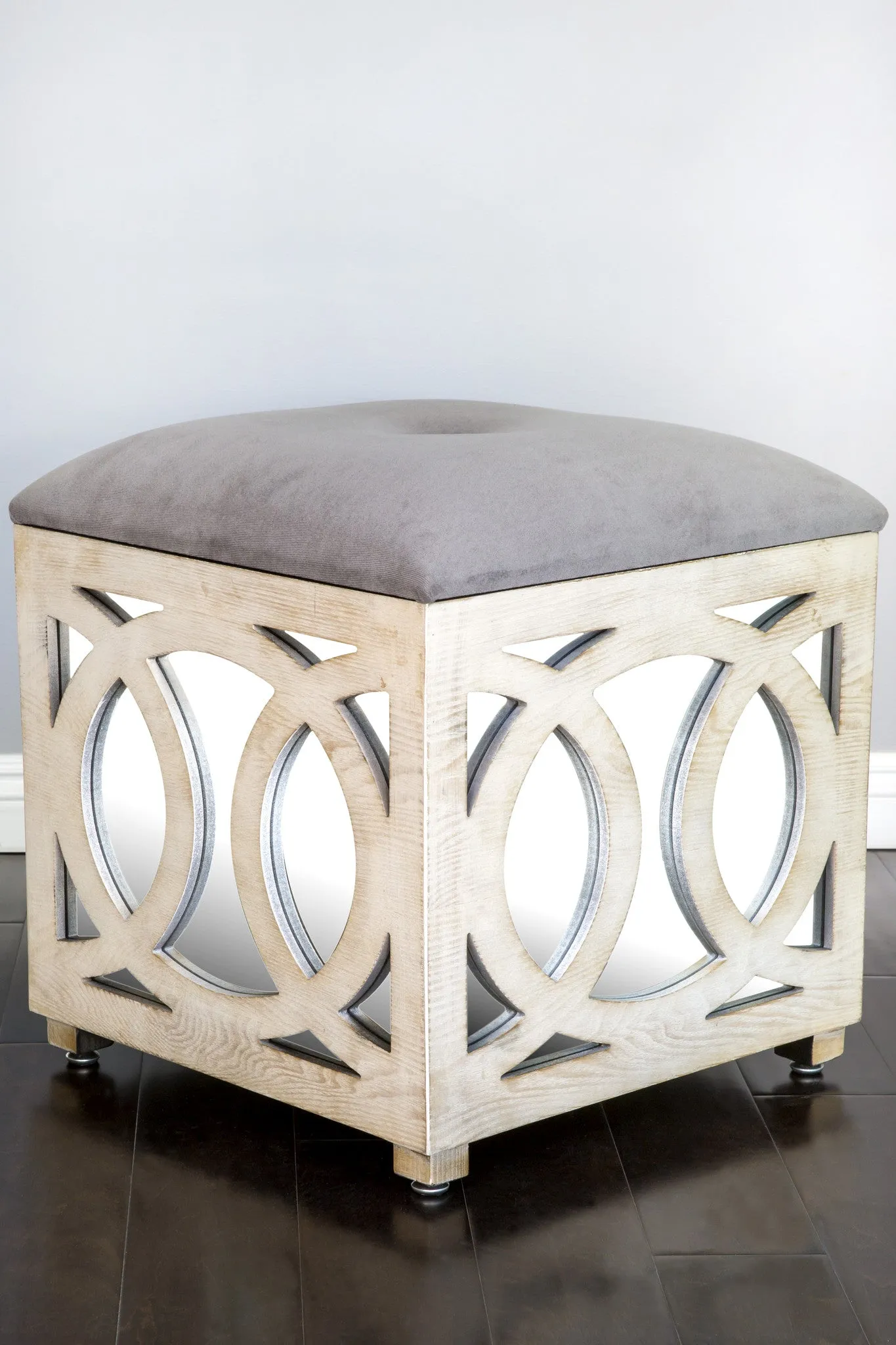 Rena Mirrored Ottoman / Storage Box