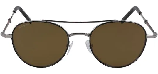 Salvatore Ferragamo Brown Aviator Sunglasses