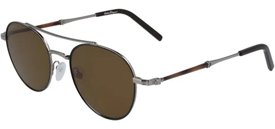 Salvatore Ferragamo Brown Aviator Sunglasses