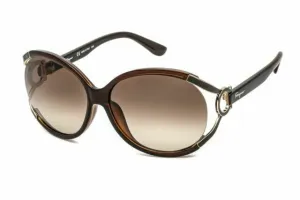 Salvatore Ferragamo Brown Gradient Round Sunglasses