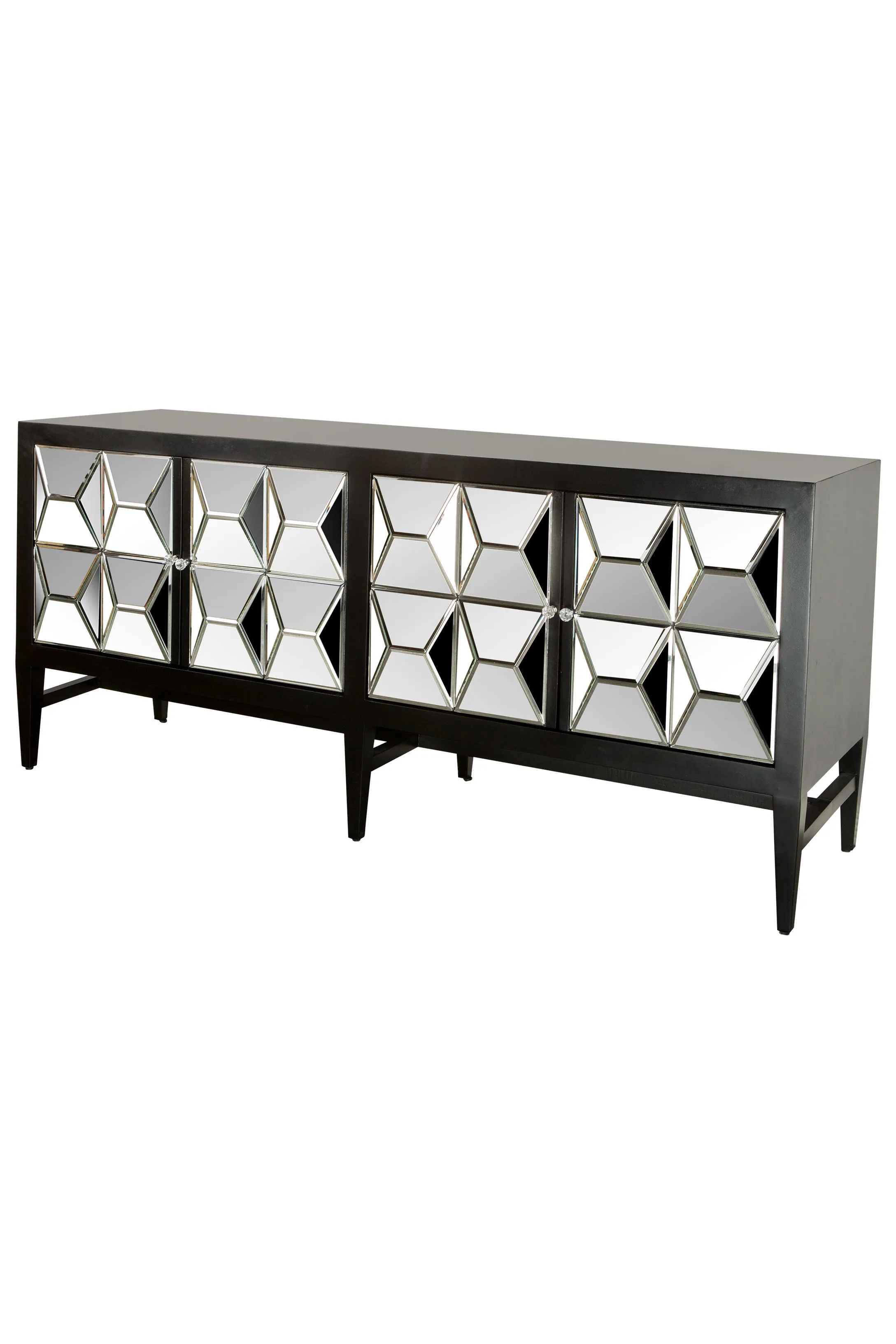 Spike Mirrored Black Sideboard