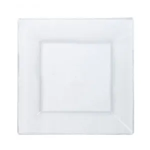 Squares - Clear 8" Square Plastic Dinner Plates (Case Qty: 120)