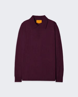 Theo Waffle Polo - Plum