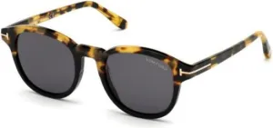 Tom Ford Jameson Tortoise Black/Gray Round Men Sunglasses