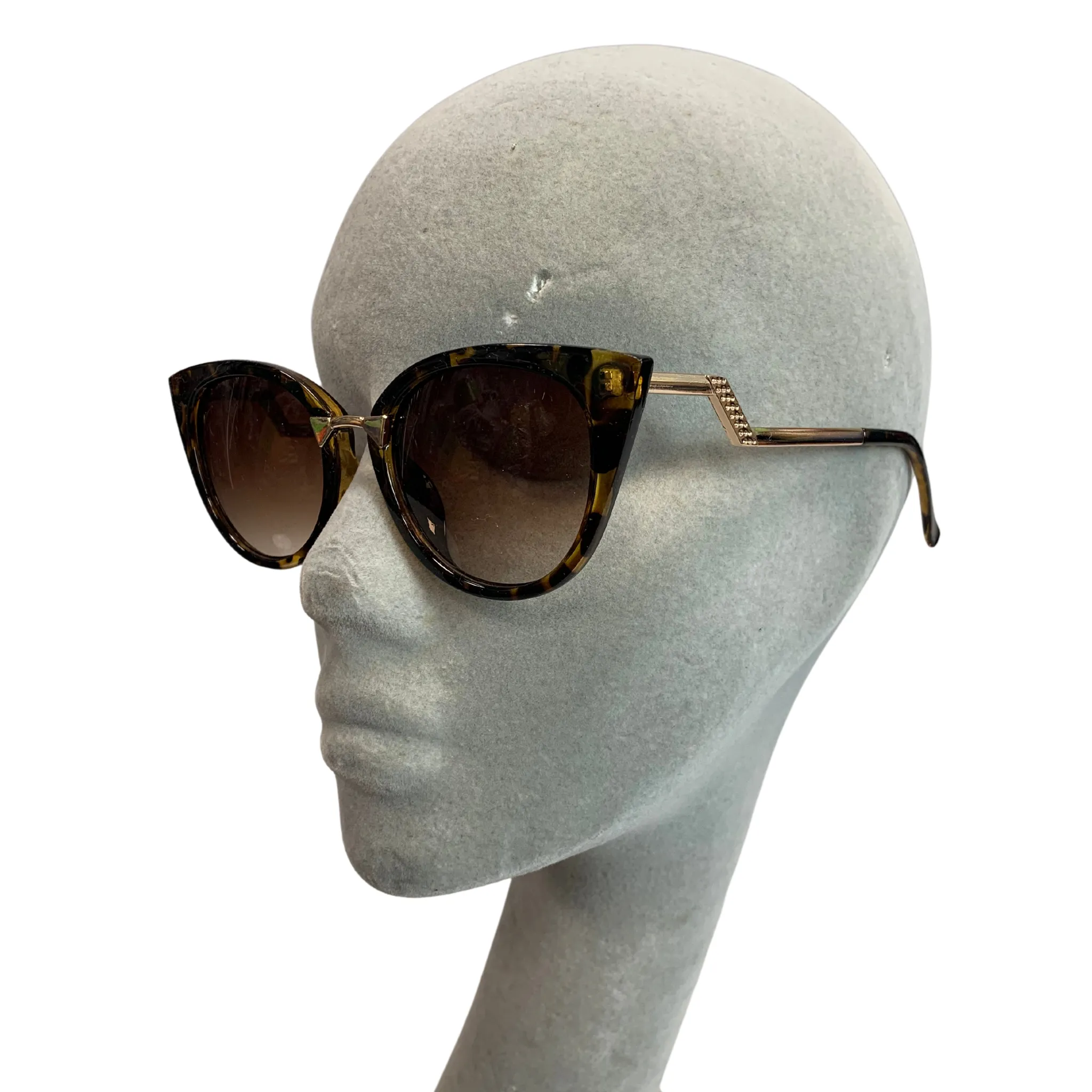 TORTOISE STYLE ROUND OVAL CAT EYE VINTAGE STYLE 60s SUNGLASSES